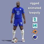 3D Rigged Romelu Lukaku Chelsea