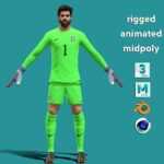 3D Rigged Alisson Becker Brazil Worldcup 2022