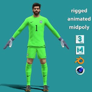 3D Rigged Alisson Becker Brazil Worldcup 2022