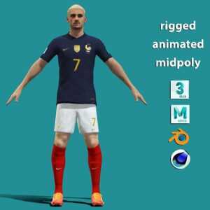 3D Rigged Antoine Griezmann France Worldcup 2022