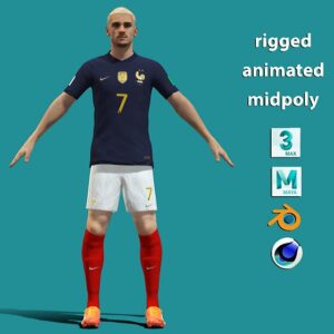 3D Rigged Antoine Griezmann France Worldcup 2022