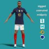 3D Rigged Kylian Mbappe France Worldcup 2022