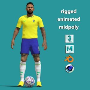 3D Rigged Neymar Brazil Worldcup 2022