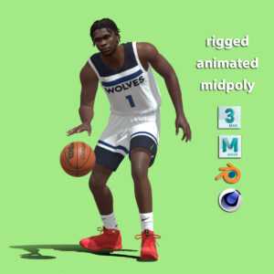 3D Rigged Anthony Edwards Minnesota Timberwolves NBA