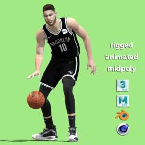Home 29 3D Rigged Ben Simmons Brooklyn Nets NBA