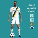 3D Rigged David Beckham Los Angeles Galaxy