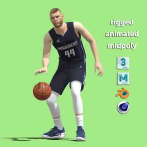 3D Rigged Davis Bertans Dallas Mavericks NBA
