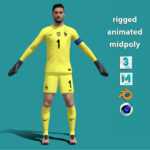 3D Rigged Hugo Lloris France Worldcup 2022