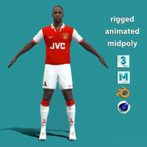 3D Rigged Ian Wright Arsenal 1997