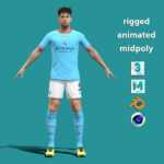 3D Rigged John Stones Manchester City