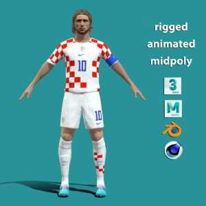 3D Rigged Luka Modric Croatia Worldcup 2022