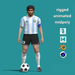 3D Rigged Maradona Argentina