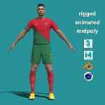 3D Rigged Ronaldo Portugal Worldcup 2022