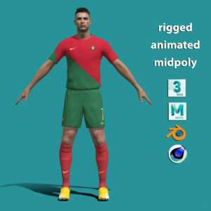 3D Rigged Ronaldo Portugal Worldcup 2022