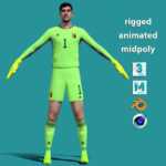 3D Rigged Thibaut Courtois Real Madrid