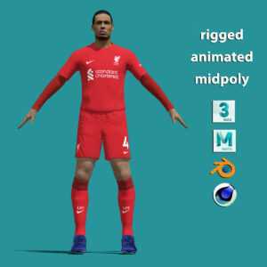 3D Rigged Van Dijk Liverpool 22-23