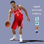 3D Rigged Yao Ming Houston Rockets NBA