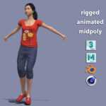 3D Rigged Young Girl