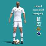 3D Rigged Zinedine Zidane Real Madrid