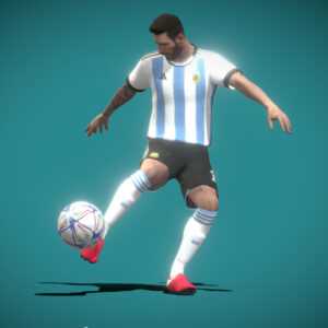 Messi Argentina volley kick 3d animation