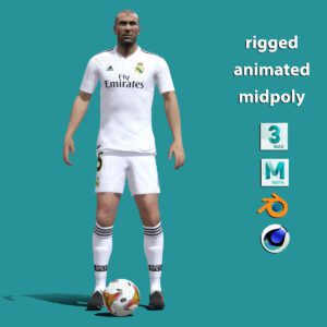 3D Rigged Zinedine Zidane Real Madrid