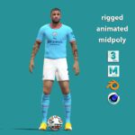 3D Rigged Kyle Walker Manchester City