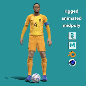 3D Rigged Van Dijk Netherlands Worldcup 2022