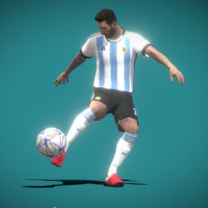 Messi Argentina volley kick 3d animation
