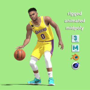 3D Rigged Russell Westbrook Los Angeles Lakers NBA
