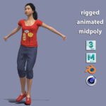 3D Rigged Young Girl