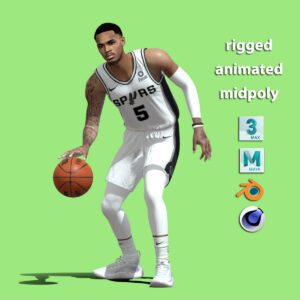 3D Rigged Dejounte Murray Austin Spurs NBA