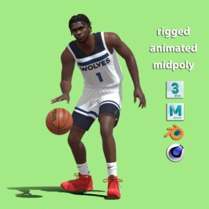 3D Rigged Anthony Edwards Minnesota Timberwolves NBA