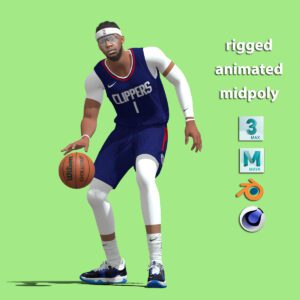 3D Rigged Reggie Jackson Los Angeles Clippers NBA