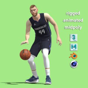 3D Rigged Davis Bertans Dallas Mavericks NBA