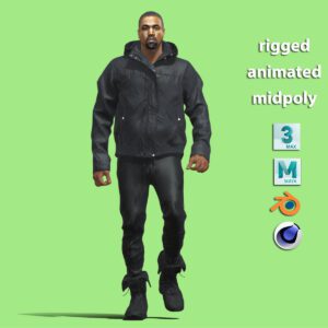 3D Rigged Kanye West rapper