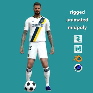 3D Rigged David Beckham Los Angeles Galaxy