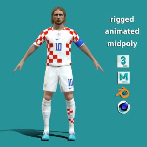 3D Rigged Luka Modric Croatia Worldcup 2022