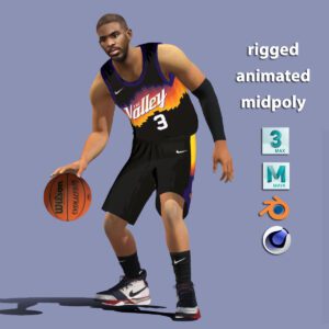 3D Rigged Chris Paul Phoenix Suns NBA