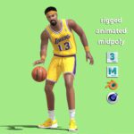 3D Rigged Wilt Chamberlain Los Angeles Lakers NBA