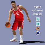 3D Rigged Yao Ming Houston Rockets NBA