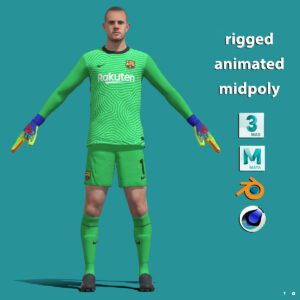 3D Rigged Ter Stegen Barcelona