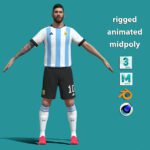 3D Rigged Messi Argentina Worldcup 2022