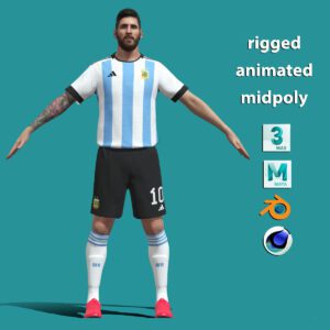 3D Rigged Messi Argentina Worldcup 2022