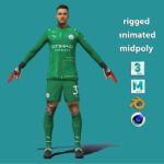 3D Rigged Ederson goalkeeper Manchester City