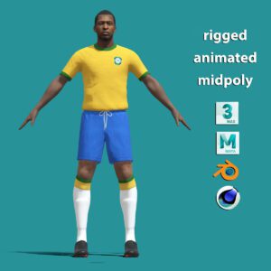 3D Rigged Pele Brazil