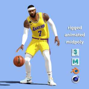 3D Rigged Carmelo Anthony Los Angeles Lakers NBA
