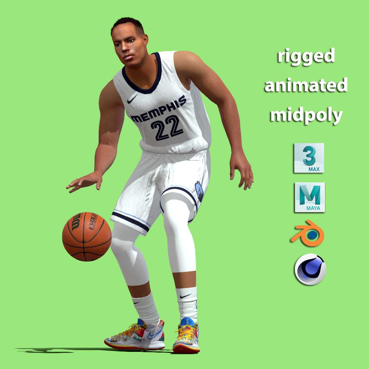 preview1 3D Rigged Desmond Bane Memphis Grizzlies NBA