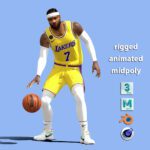 3D Rigged Carmelo Anthony Los Angeles Lakers NBA