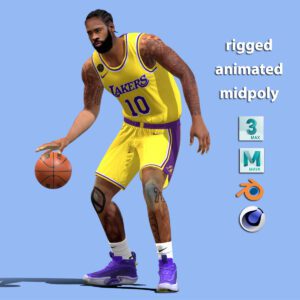 3D Rigged De Andre Jordan Los Angeles Lakers NBA