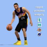 3D Rigged Mikal Bridges Phoenix Suns NBA